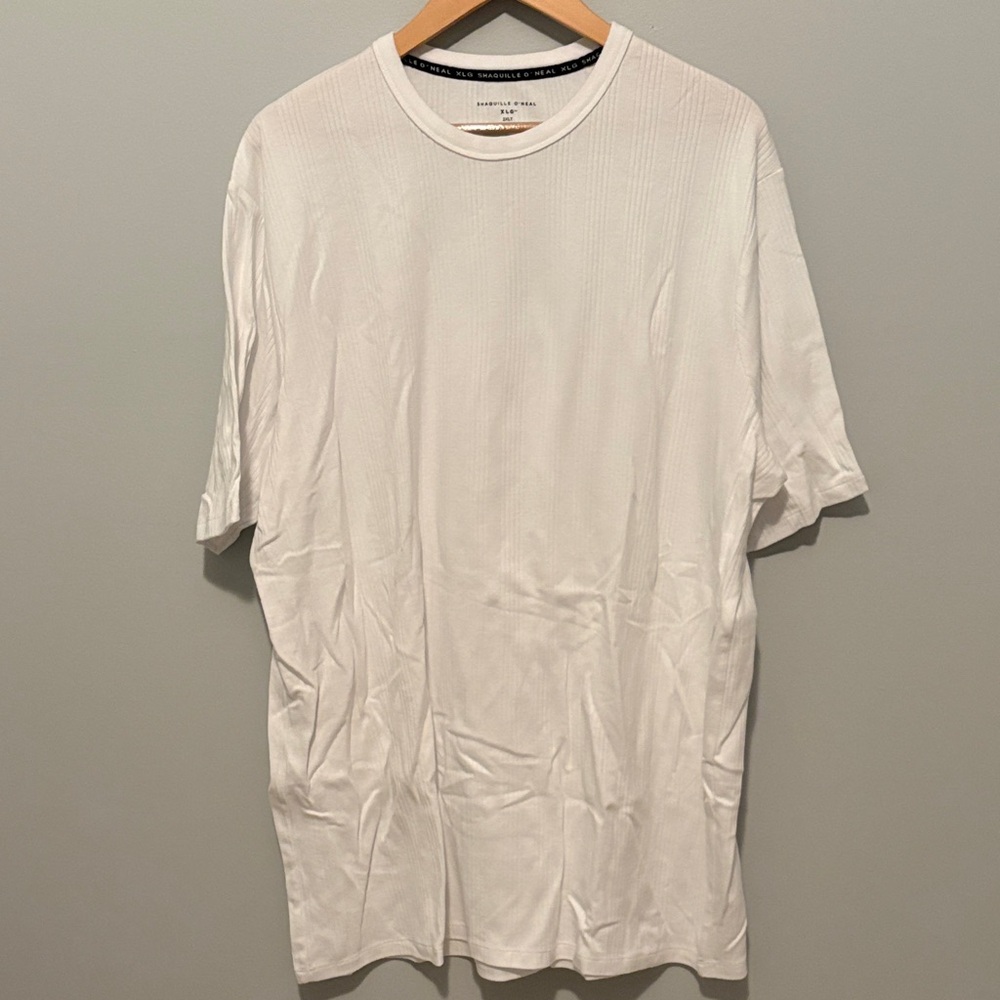 Men's White Ribbed T-Shirt